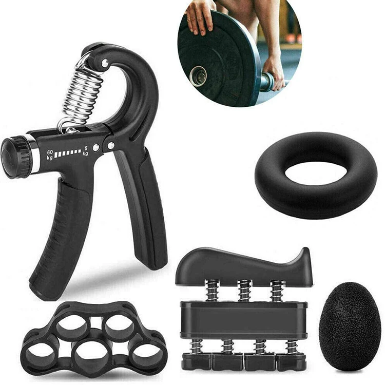 
Hand Grip Strengthener Workout Kit 5 Pack Adjustable Grip Exerciser Finger Stretcher Resistance Extensor Bands Finger Strength 