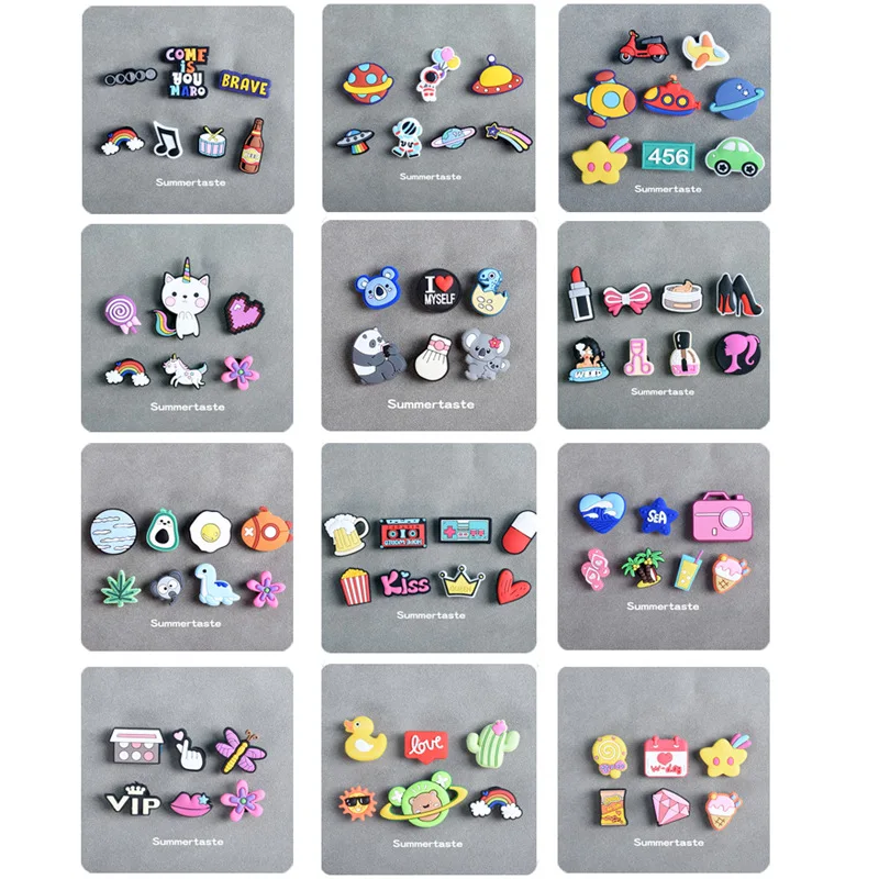 2024shoe Charm Soft PVC Accessories Cartoon Patterns Small Decorative Buttons on Student DIY Shoes Are Detachable