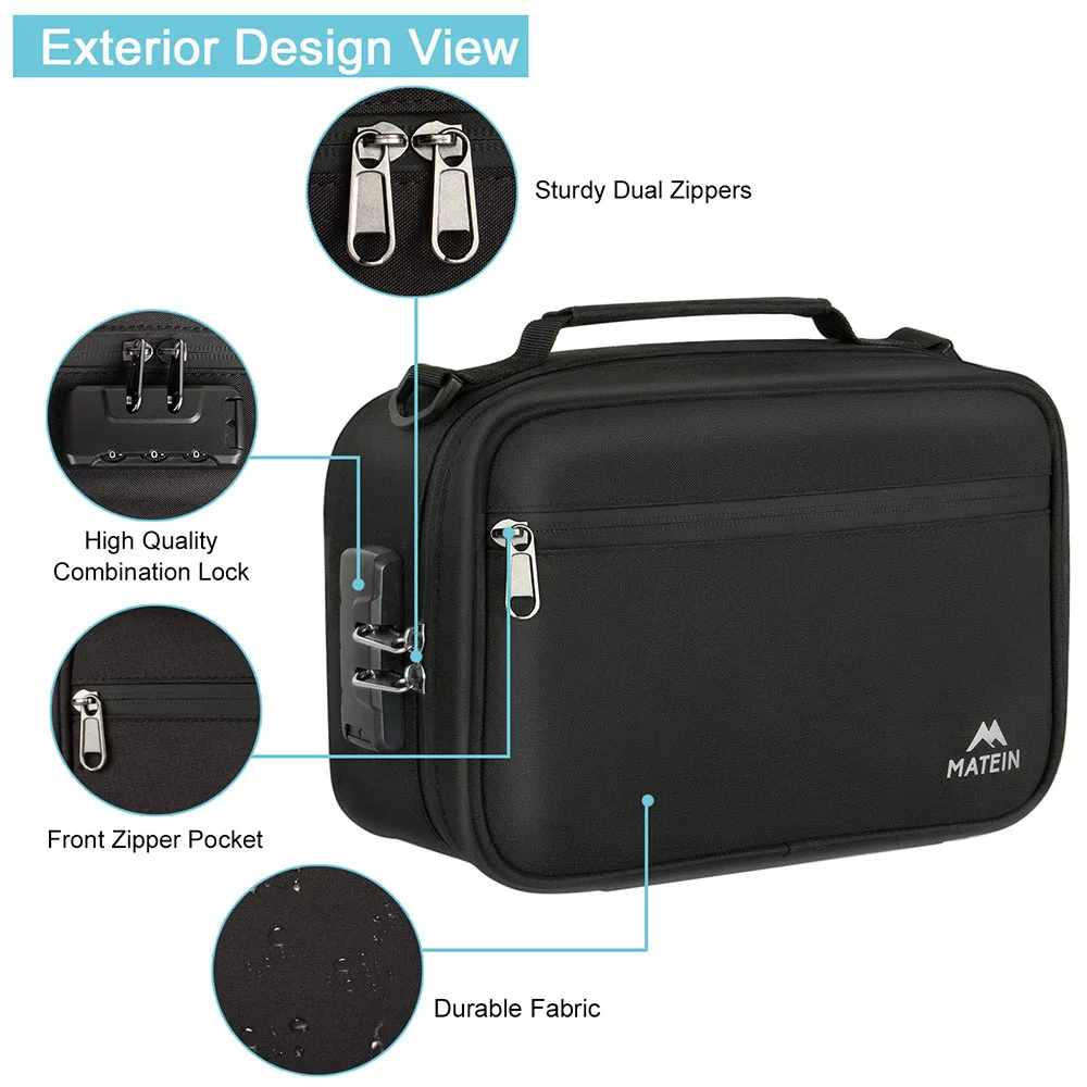Custom Logo Odor Proof Bag Travel Storage Case Smell Proof Storage Bag with Combination Lock
