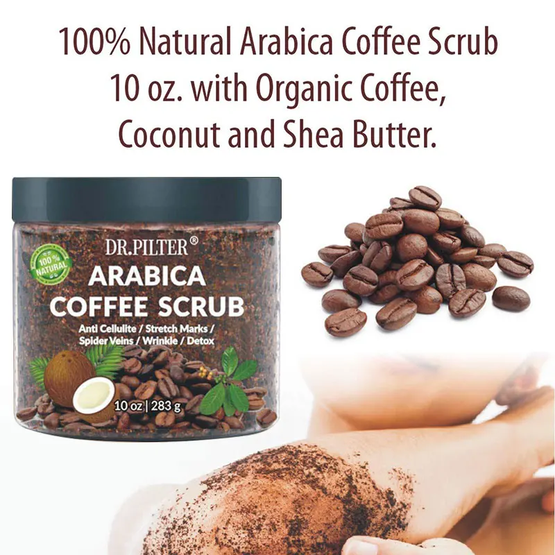 Private label wholesale coffee scrub cellulite natural exfoliating  coffee body scrubs coffee scrub