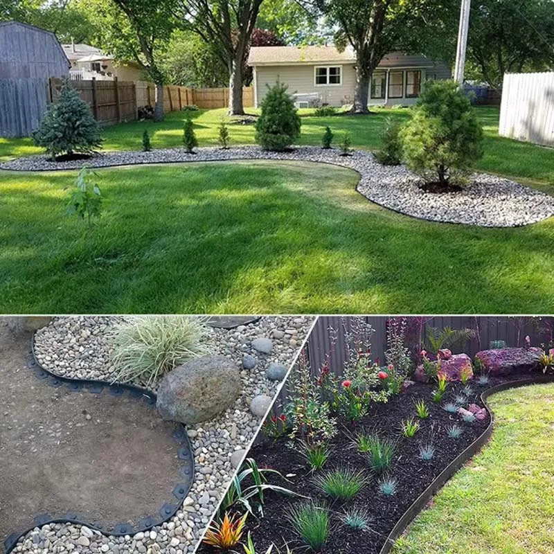 10M Landscape Edging No Dig with 30 Spikes Heavy Duty No-Dig Landscape Edging Garden Edging Coil for Garden Flower Beds Pavement