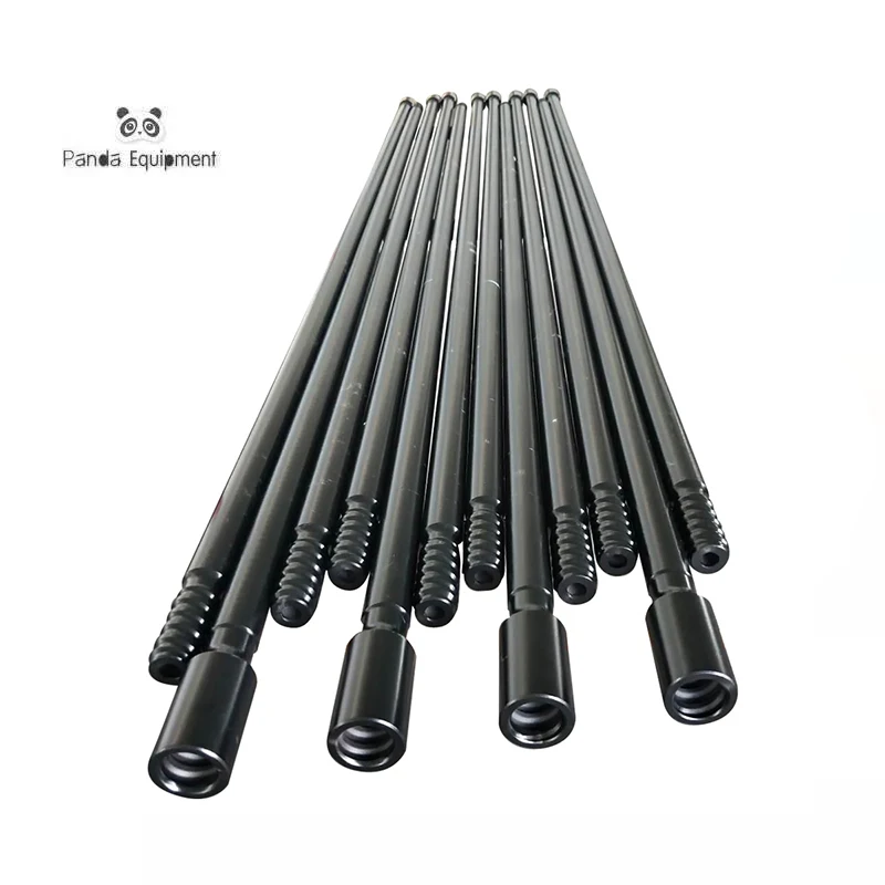Chinese Suppliers Extension Drill Rod for Pneumatic Rock Drill Rigs With 25bar Screw Air Compressor Threaded Drill Pipe