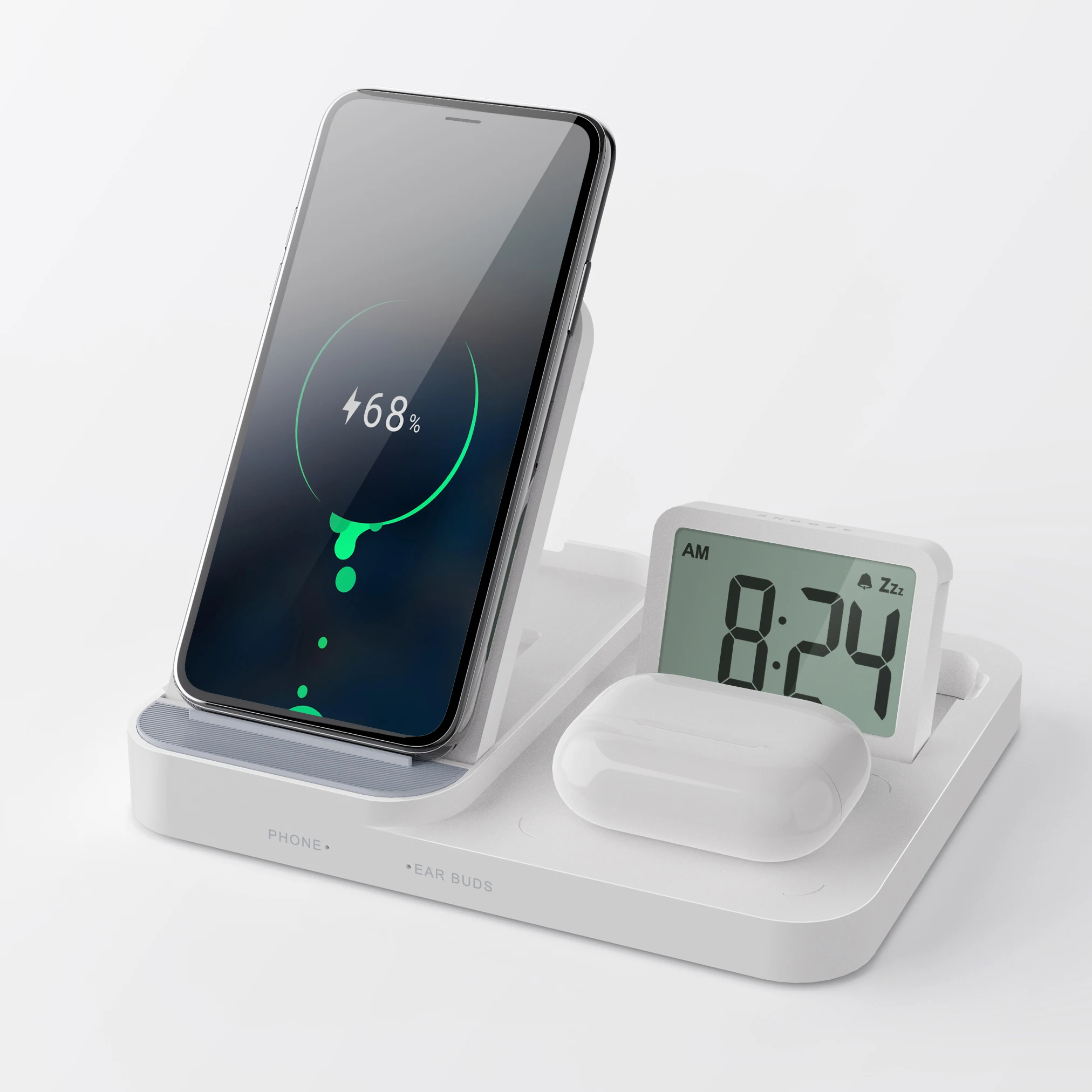 2021 New Products QI Multi Function 3in1 Universal Phone Stand Fast Mobile 3 In 1 Wireless Charger