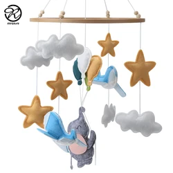 baby crib cot mobile elephant balloon airplane felt mobiles baby wood frame hanging decor kids musical mobile toy