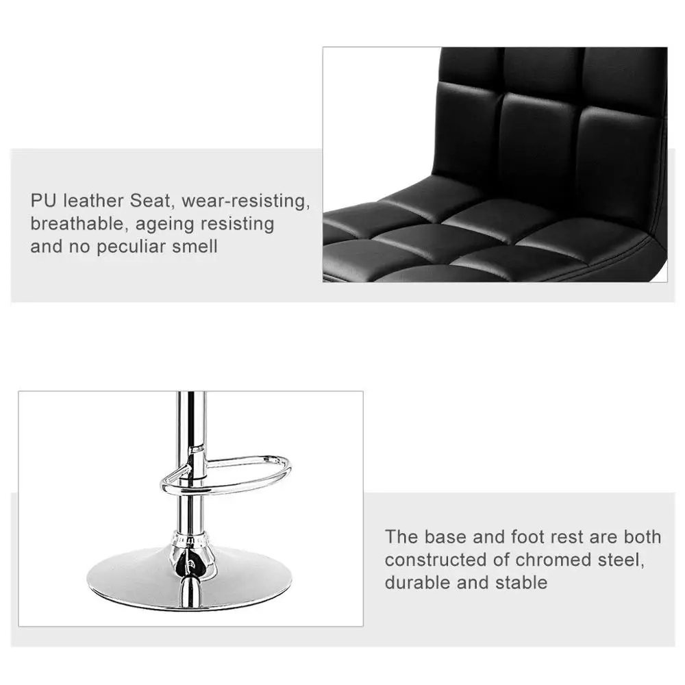 Zhenzhi Bar Stool Modern Swivel Armless Adjustable Barstools Leather Bar Stools Commercial Furniture Eco-leather 10 Pcs Optional
