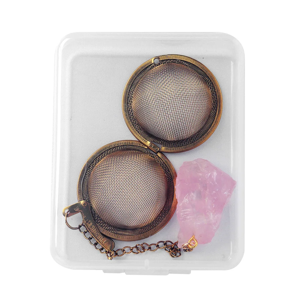 High Quality Stainless Steel Mesh Ball Tea Infuser Filters Tea Strainer With Natural Crystal