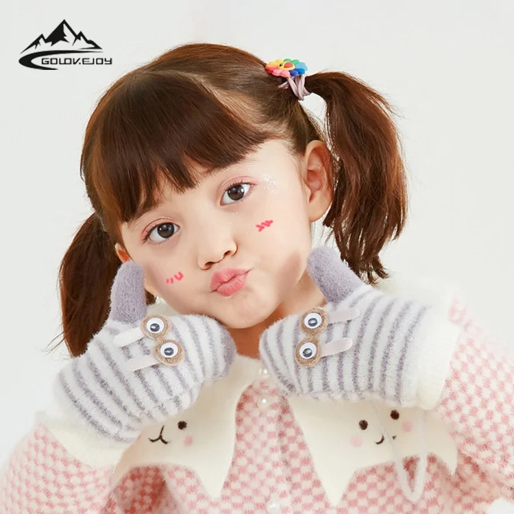 GOLOVEJOY DR48, оптовая продажа, индивидуальные однотонные вязаные теплые варежки, Детские кашемировые перчатки и варежки для девочек и мальчиков