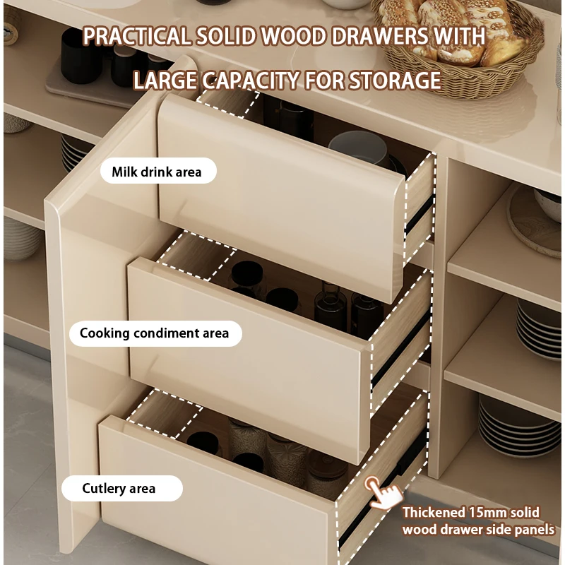 Wooden modern Sideboards Buffet Cabinets drawer storage cream color sideboard cabinet in dinning room