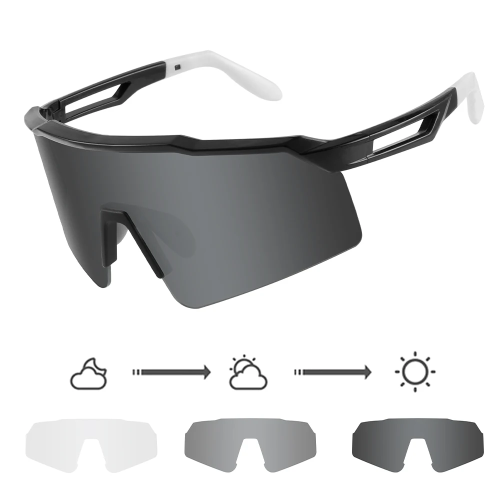 TR90 photochromic color changing lenses full custom road bike eyewear baseball running water transfer anti fog sunglasses
