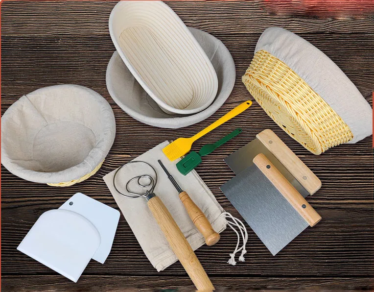 Bread Proofing Basket Set 10 Inch Oval 9 Inch Round Sourdough Supplies with Accessories and  Bread Sling
