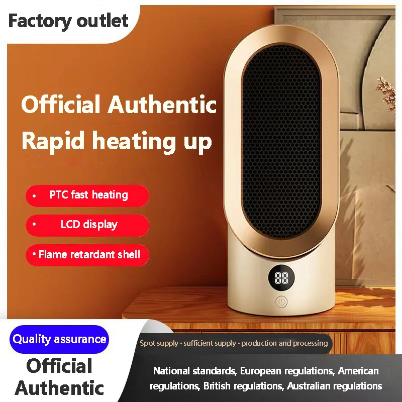 Wholesale Portable electric Fan 800W PTC Ceramic Heat 2 speed Adjustable Mini Low noise home space heater Electric heater
