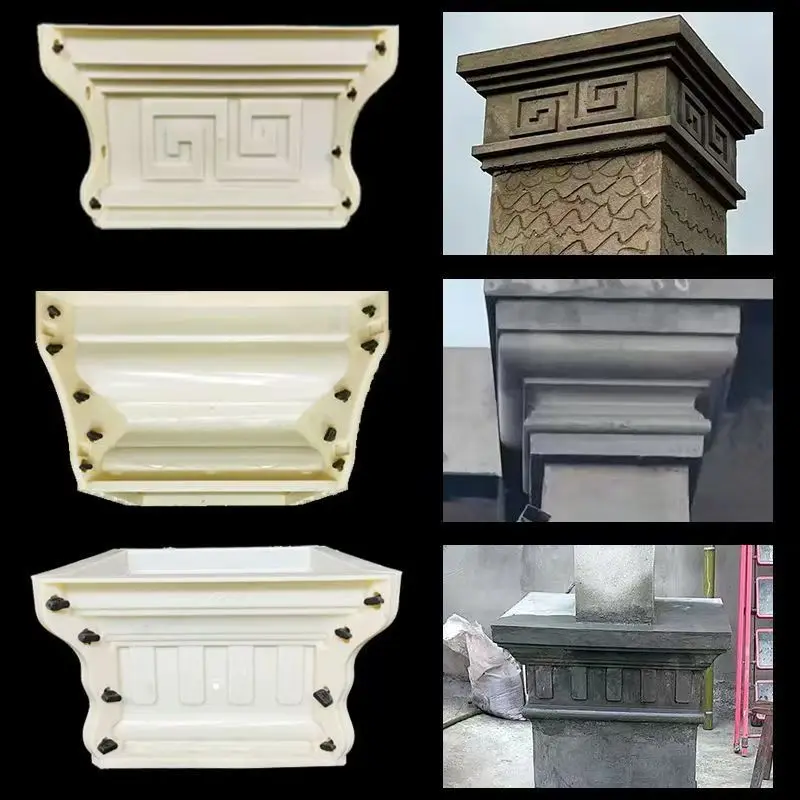 25cm-50cm Diameter Cement Mould Plastic ABS Roman Pillar Top Head Mold Round Roman Pillar Foot Head Mold for Concrete