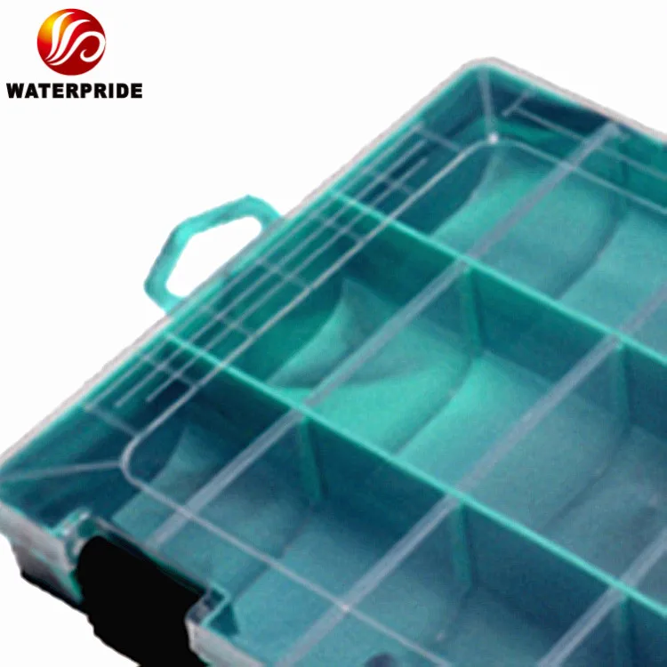 Custom Multifunction Fishing Tackle Boxes Winter Fishing Boxes with 18 Grids Plastic Organizer Box for Accessories WATERPRIDE