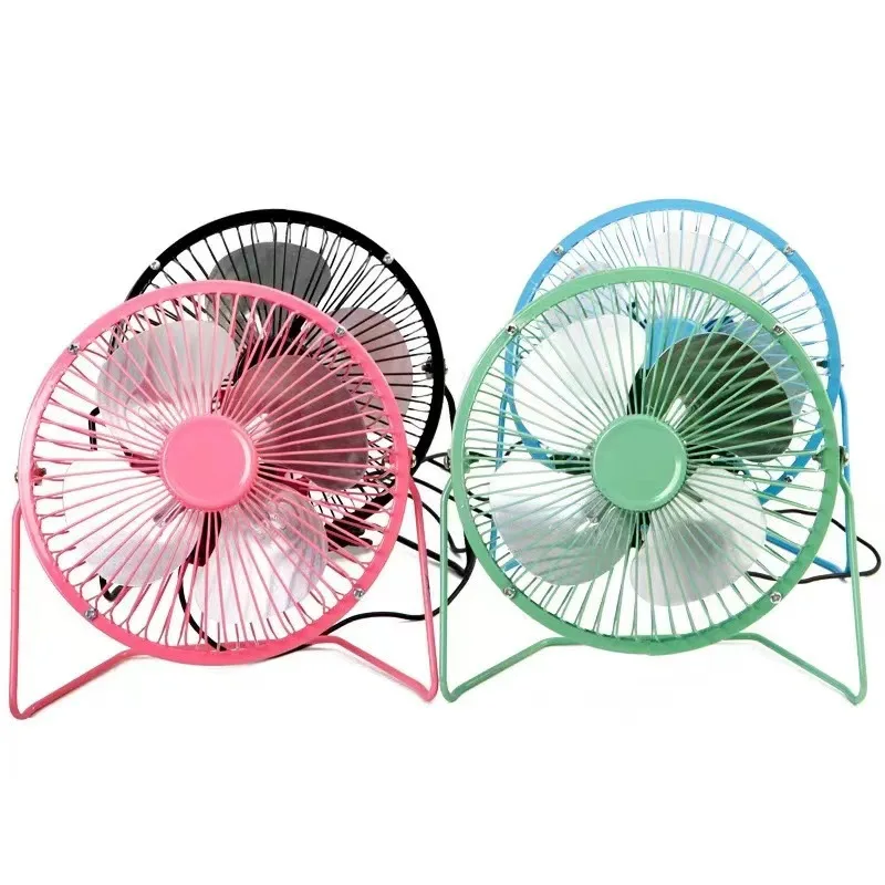 Mini USB Table Desk, Personal Fan Metal Design Quiet Operation 4 feet USB Cable High Compatibility/