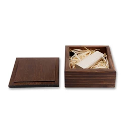 High Quality Customized Logo Walnut Wooden USB Flash Drive Gift Box
