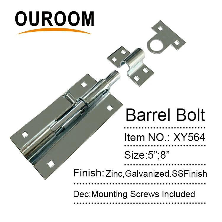 Heavy Barrel Bolt in Zinc plated 5 Inch and 8 Inch
