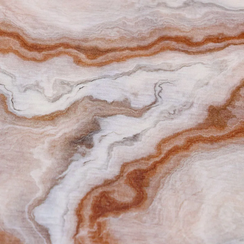 Custom Knitted Digital Printing 215g/m 30% Silk 70% Merino Wool Blend Rib Fabric For Shawl