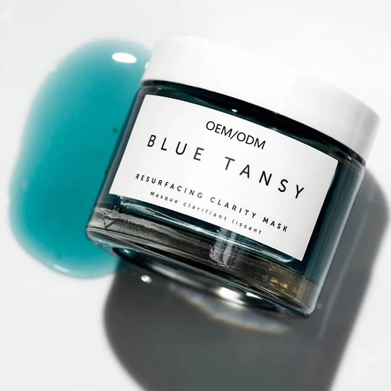 OEM Face Skin Care Blue Tansy Mask Invisible Pores Resurfacing Clarity Mask For Soothing Redness Irritation
