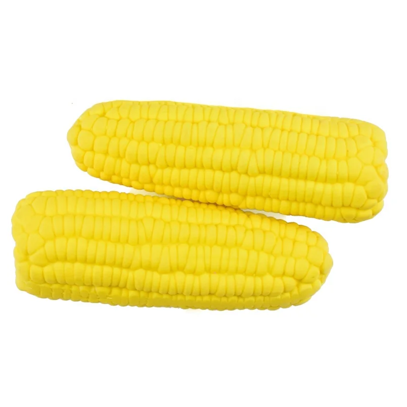 Squeaky Corn Dog Toys Safe Latex Soft Teething Dog Chew Toys For Puppies