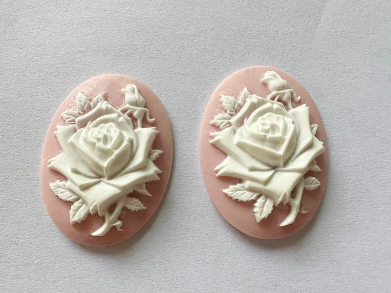 30mmx40mm 21 Colors Flatback Resin Flower Rose Cabochon Charm Finding,Fit Base Setting Tray Bezel,DIY Accessory Jewellery Making