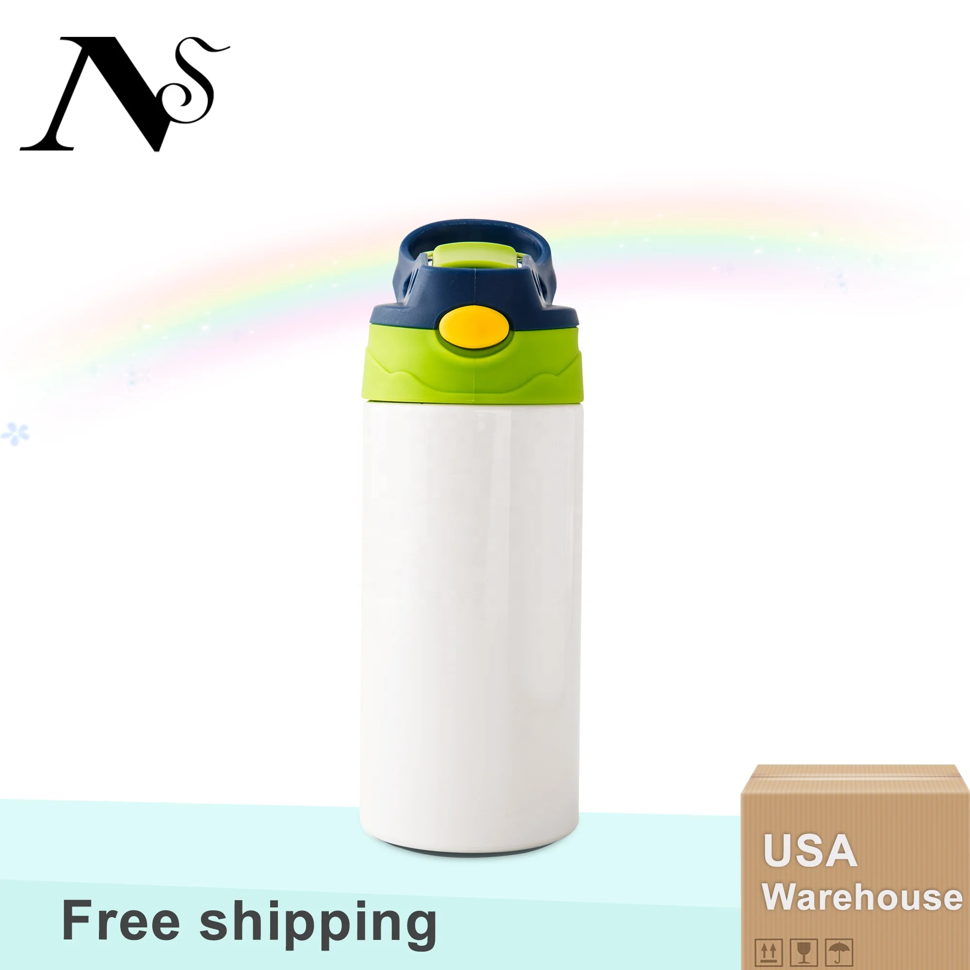 USA In Stock Leak Proof Mixed Color Sippy Cup Black And Red Blanks 12oz Kids Sublimation Tumbler With Flip Top