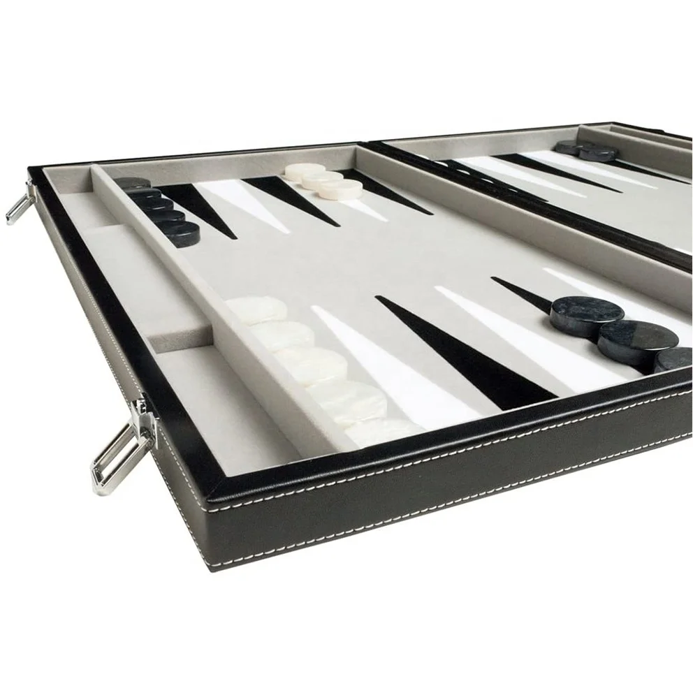 21inch Deluxe Backgammon Set  Travel Case black Board -Classic Board Games