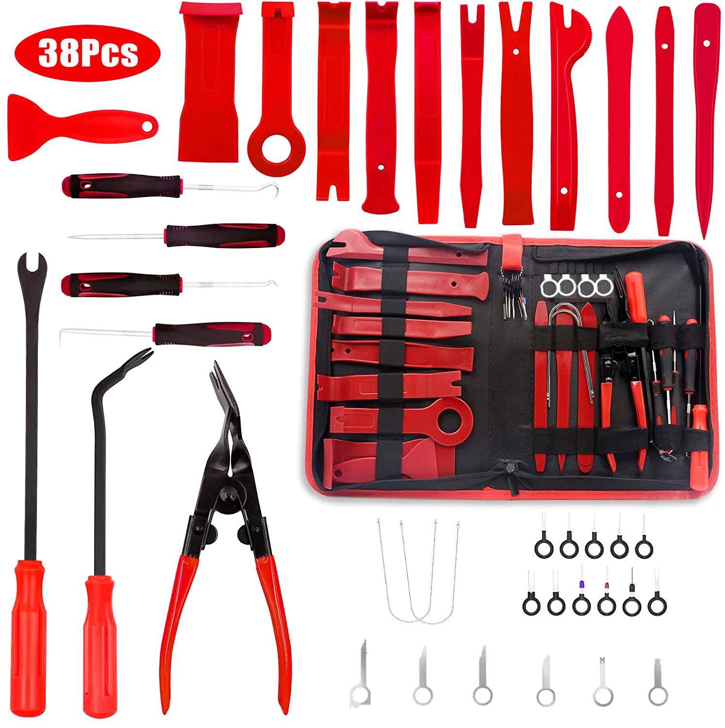 Good 38pcs Hand Tool Set Pry Disassembly Interior Door Clip Panel Trim Dashboard Removal Tool Kit Auto Car Opening Repair Tool