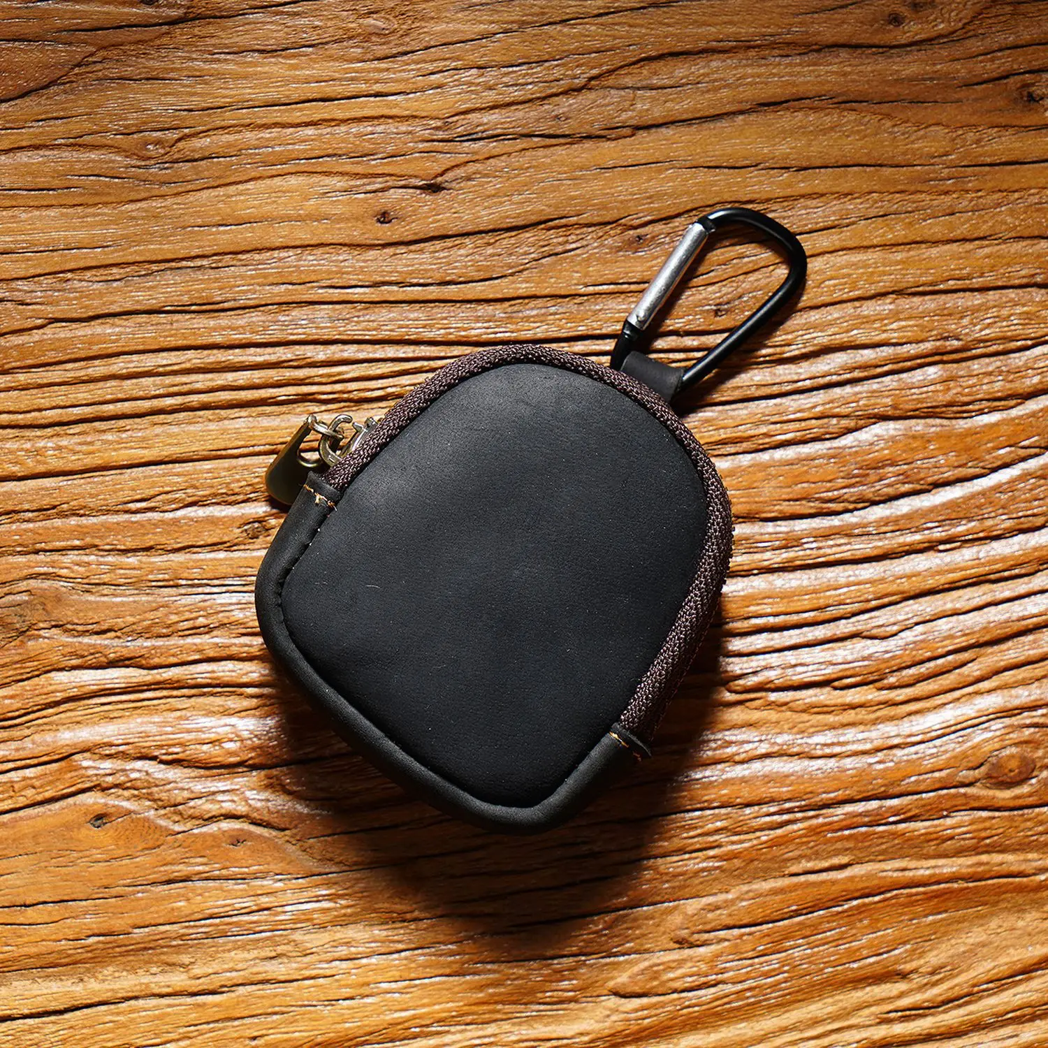 Water-Proof Genuine Leather Coin Purse Hook Style Simple Trendy Top Layer Cowhide Small Wallet Key Case Personalized Custom Logo