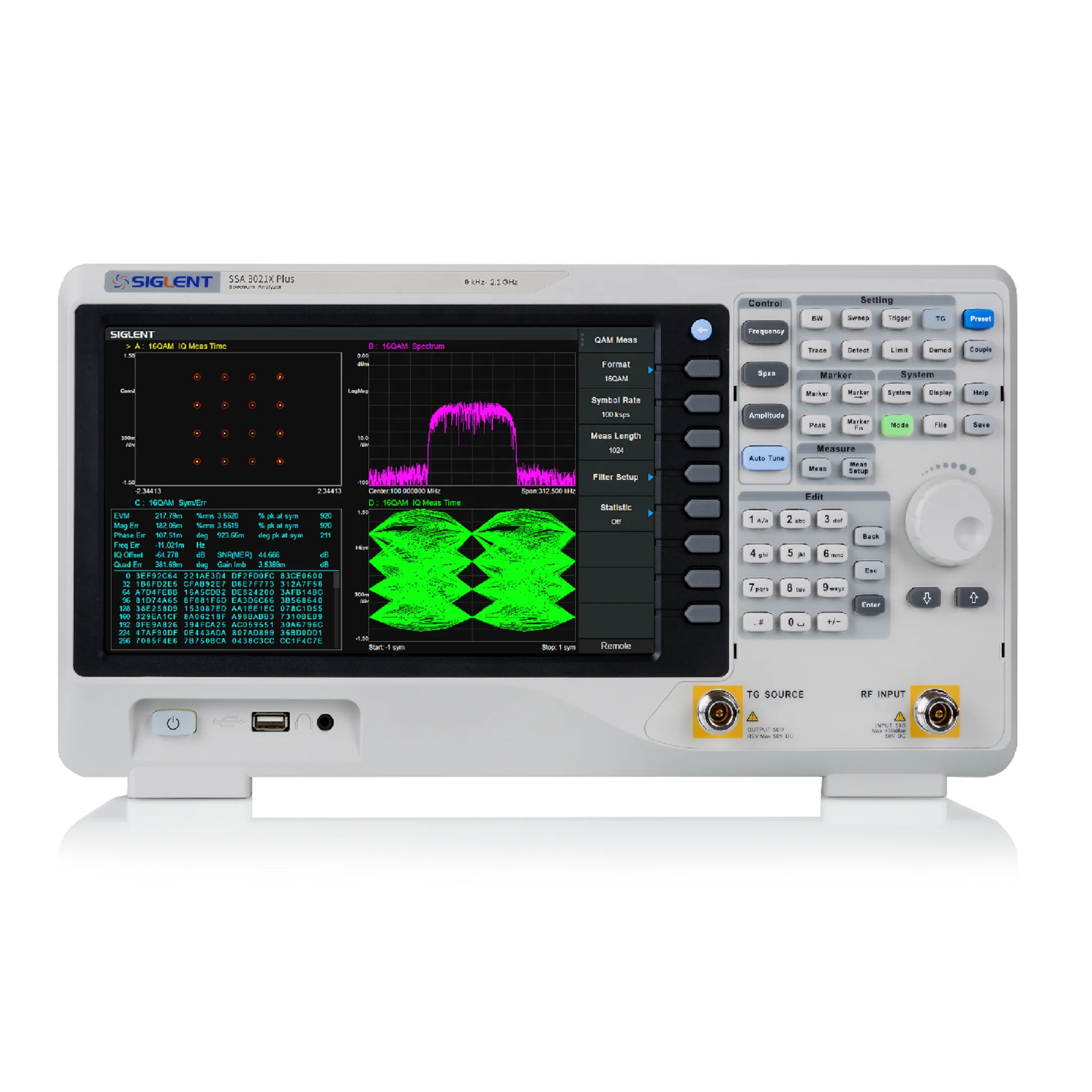Siglent SSA3021X Plus  Spectrum Analyzers Frequency range from 9 kHz to 2.1 GHz