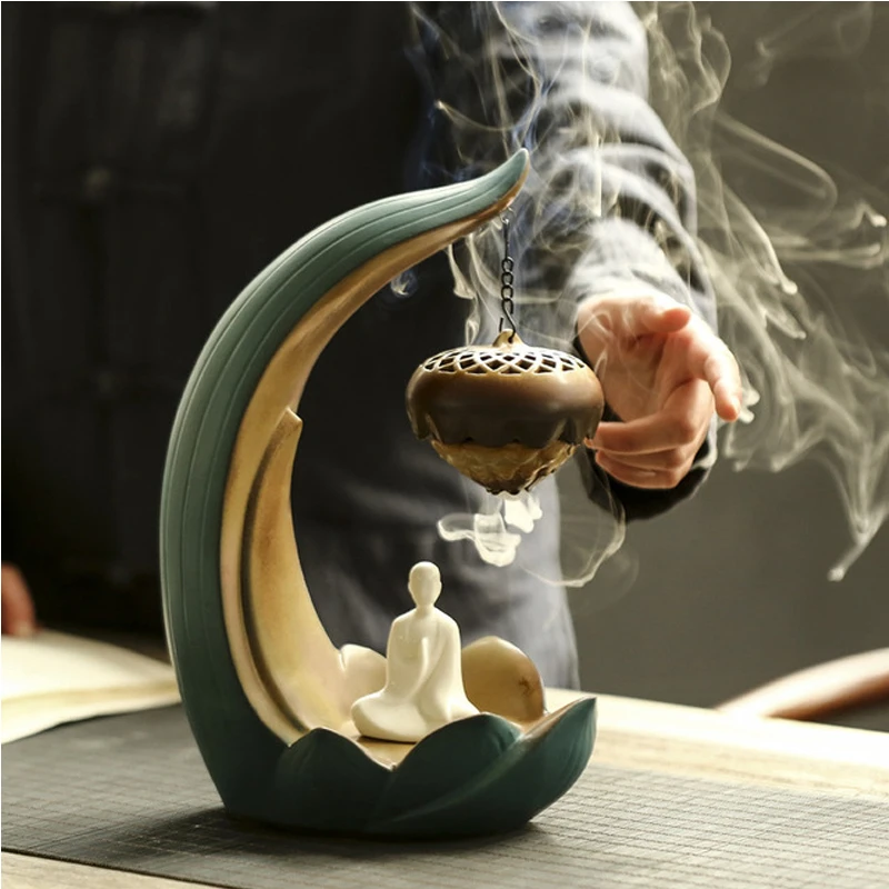 Керамический держатель для благовоний с обратным потоком, горелка для благовоний «Водопад», цветная горелка для благовоний