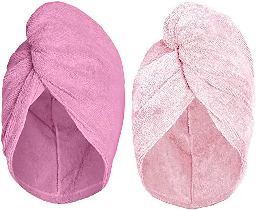 Personalized cotton terry bamboo hair towel wrap absorbent hair drying salon towel hair turban