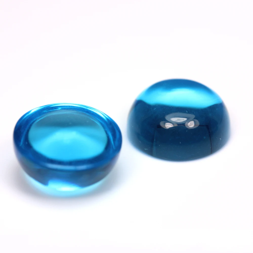 xygems wholesale loose gemstones 7x9mm oval shape cabochon flat bottom jade glass stone