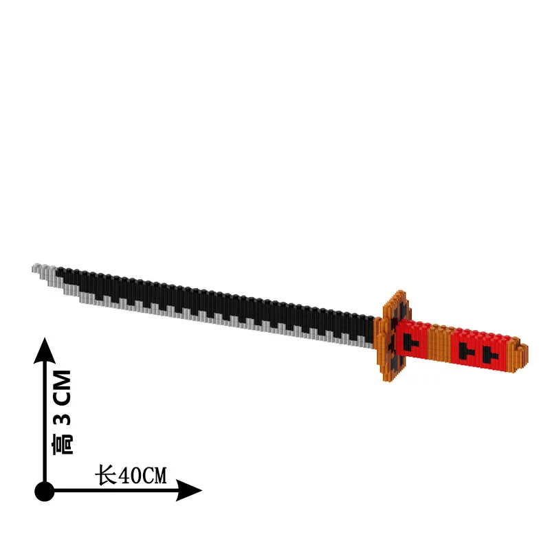 DIY Sword Ornament Puzzle Assembly Small Particle Building Block Toys ABS plastic Anime Tool Prop Building Block Toys