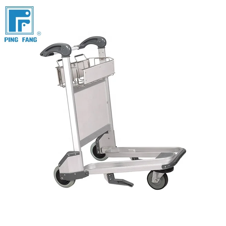 Airport Aluminum Hand Brake Luggage Trolley airport passenger hand trolley