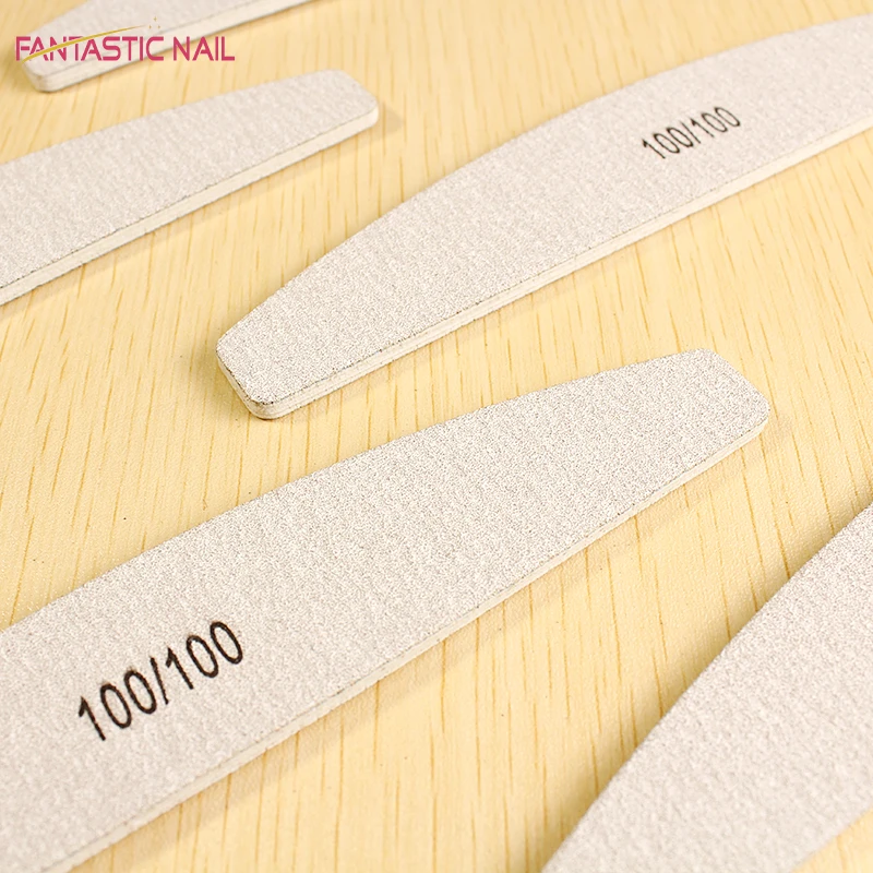 Personalized Custom Half Moon Shape Zebra Emery 80/100/180/240 Grit Nail File Professional