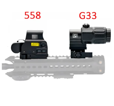  Голографический Гибридный прицел 558 red dot sight + G33 множитель для