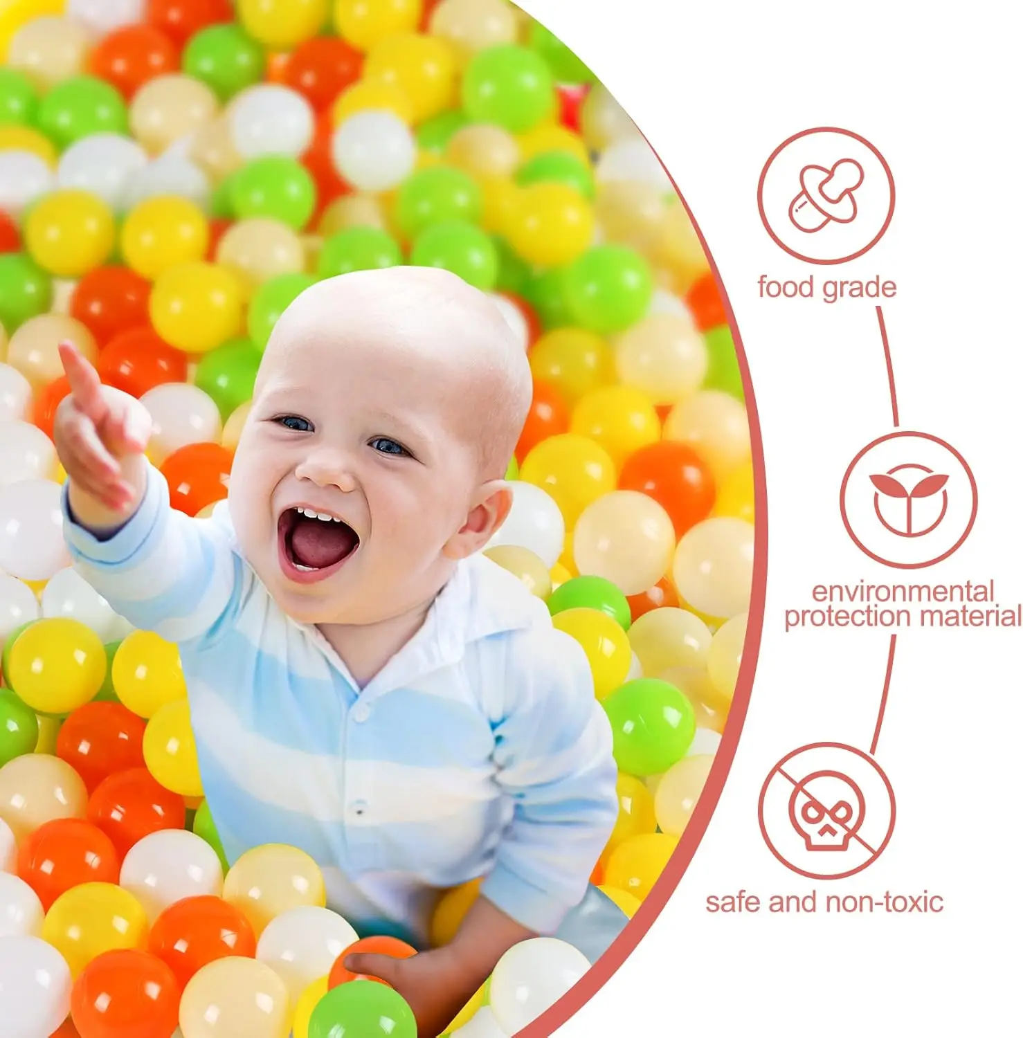 Colorful  kids plastic balls used for ballPit pool baby party accessories birthday decoration