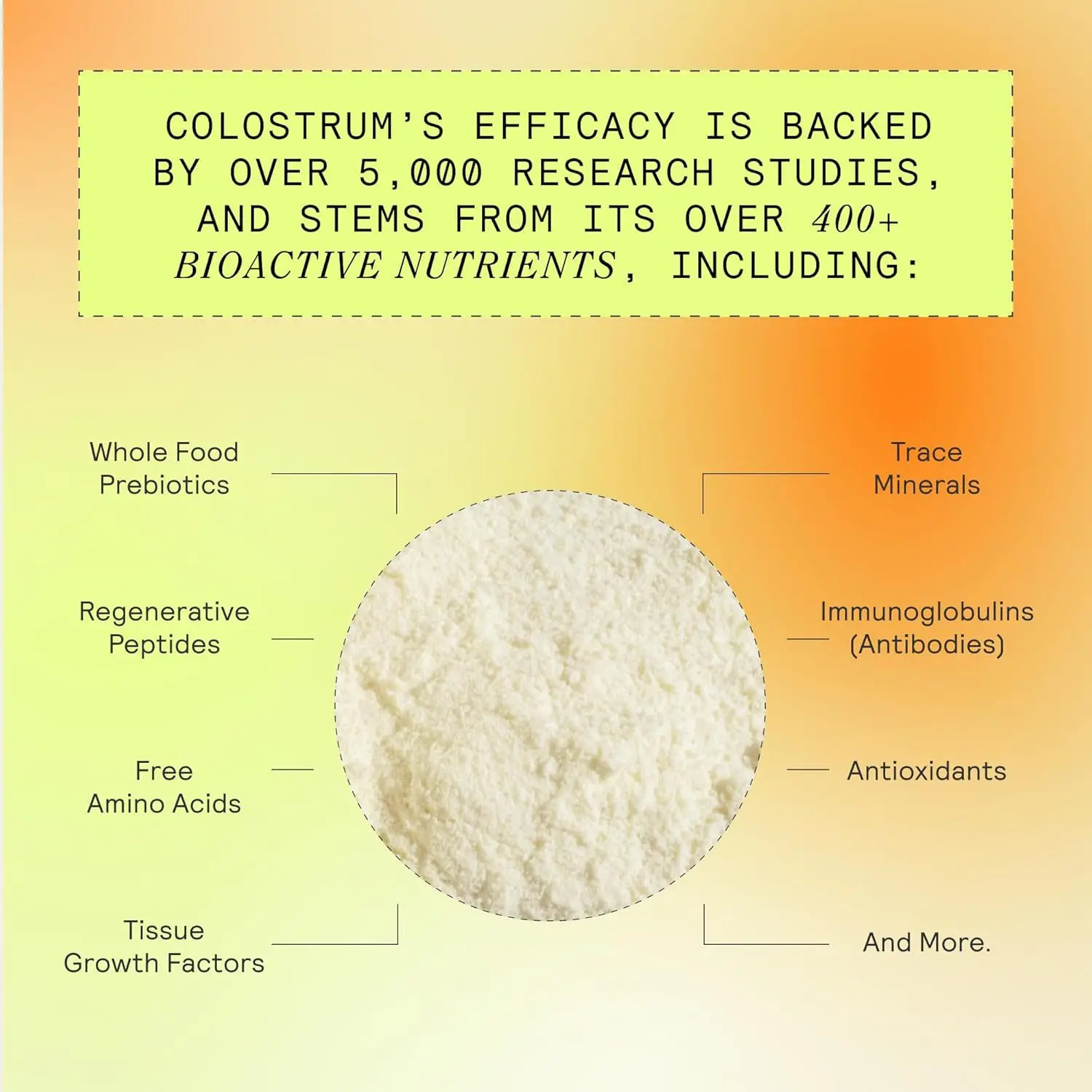 Hot Selling Colostrum Powder For Gut Health Dietary Supplement Customized Logo Immune Barrier Superfood Colostrum Powder