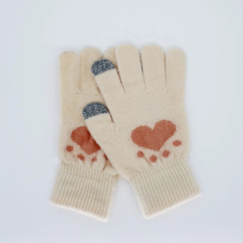 cheap price acrylic Knit touch screen jacquard warm kids winter gloves