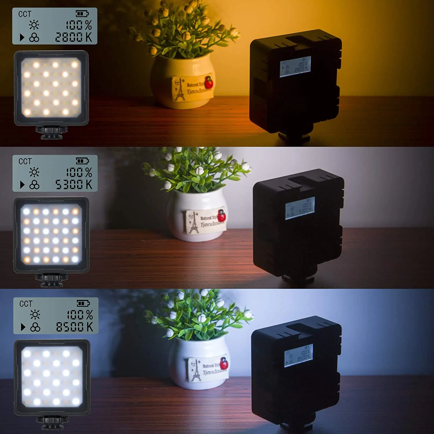 Camera flash light Bi-color Mini LED Photography video Light Camera Lamp