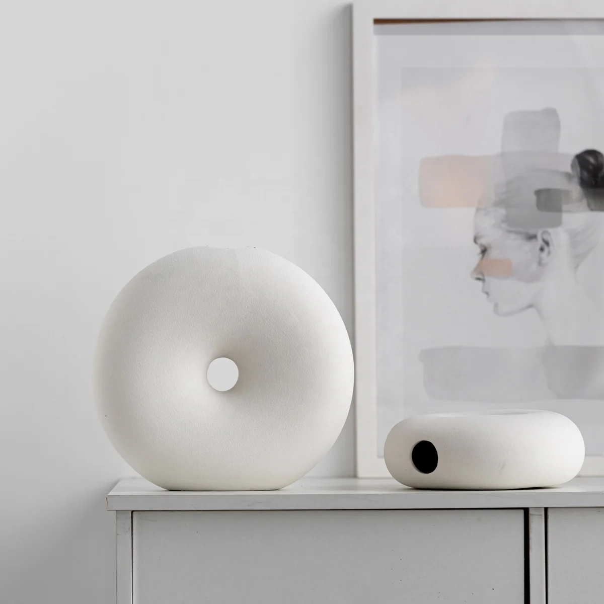 Modern Porcelain Ceramic Vase Home Decoration Wedding Shaped White Flower Vase