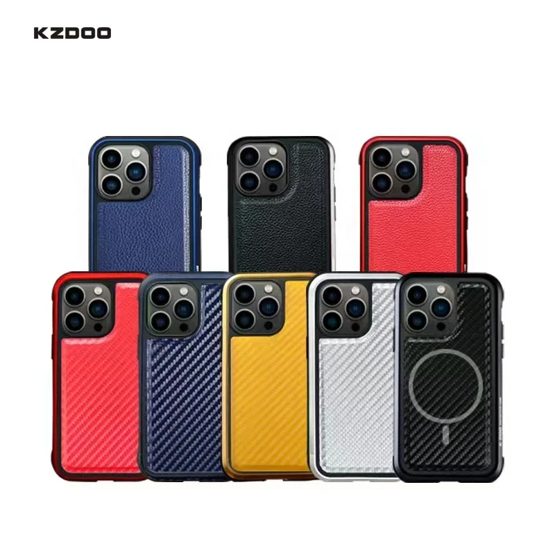 Popular KZDOO K DOO leather Carbon Mag safe Mars phone case cover for iPhone 14 pro max