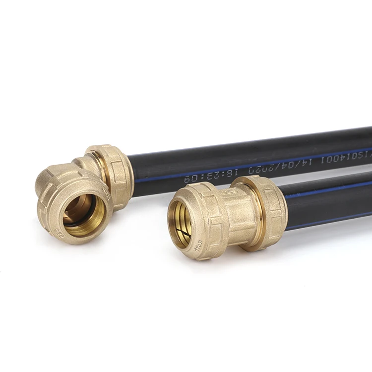 IFAN Custom Logo Sample Free 20-32mm Hdpe Pp Brass Compression Fitting Pe Brass Fitting For Pe Pipe