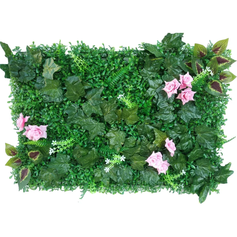 High Quality Plastic Material Made Fake Plants Artificial Grass Boxwood Panel Hedge Mat For Garden Privacy Wall Decoration