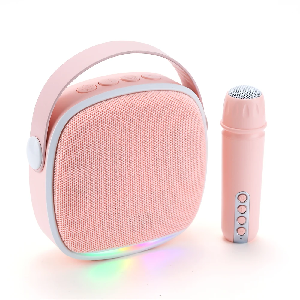 Factory Wholesale 5W Output Portable BT Karaoke Speaker with Wireless Microphone for Home Audio Blue tooth KTV Speakers