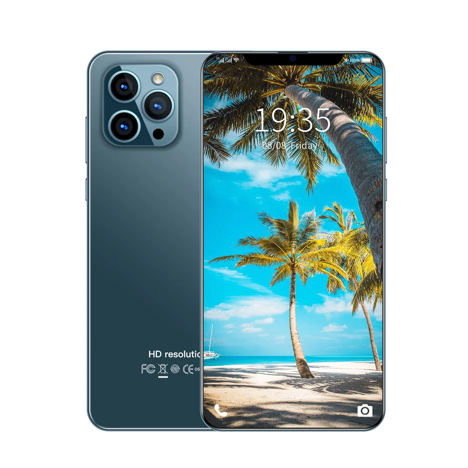 Hot selling cheap 6.3 inch i12 Pro max Android 3 sim card smartphone