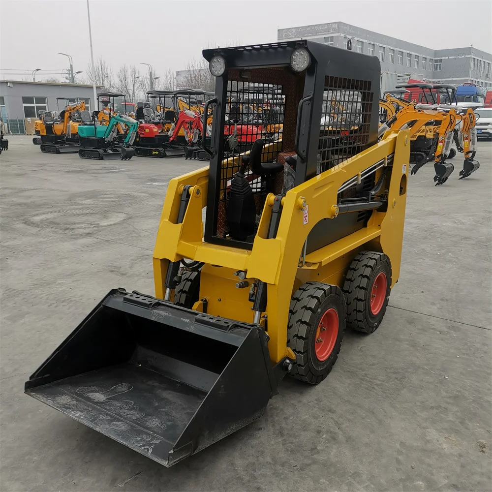 Hightop Manufacturer Wheel Mini Skid Steer Loader For Sale With Attachments Mulcher