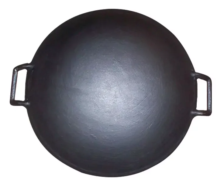 Chinese Preseasoned Cast Iron Wok OEM iron cast iron  Kitchen cookware with Double Handle