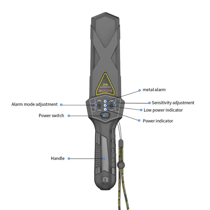 BOTAR portable  Hand Held Metal Detector Wand Vibrating Alarm HandHeld Security Metal Detector