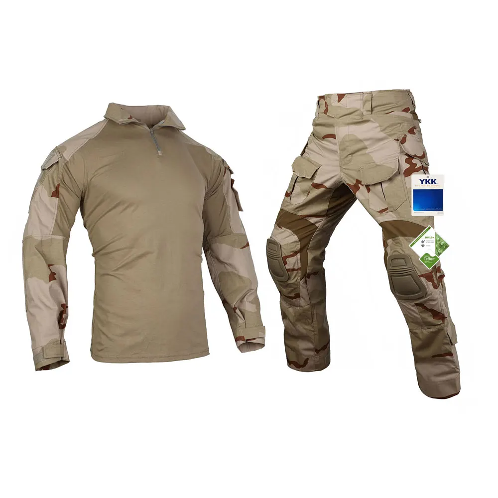 Emersongear G3 Camouflage Clothing Shirt Pants Frog Suit DCU Combat Uniform Tactical Uniforme Set With Knee Pads